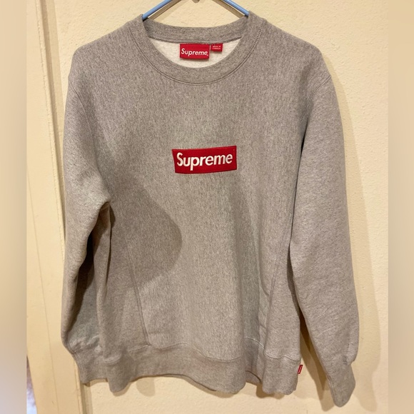 Supreme Authentic Original, Box Logo Sweater, Gray, Medium